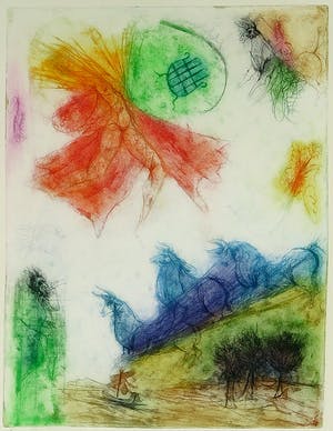 Sam Parabirsingh - Kleurenets, Anima Mediterranica I - Ingelijst kopen? Bied vanaf 35!