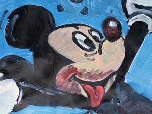 Peter Klashorst - Acrylverf op doek , “Mickey Muis” – GROOT - 119 x 110 cm - 2018 kopen? Bied vanaf 300!