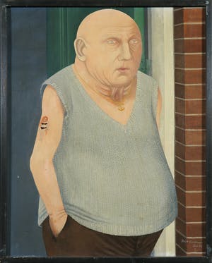 Arie Vermeer - Olieverf op doek, Man in deuropening - Ingelijst kopen? Bied vanaf 50!