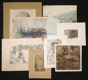 Ab Steenvoorden - Willie van Haard, A.B. Kwadijk e.a., Lot van 8 werkjes in diverse technieken kopen? Bied vanaf 1!