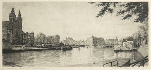 Maarten Langbroek - Ets, Amsterdam Prins Hendrikkade kopen? Bied vanaf 35!