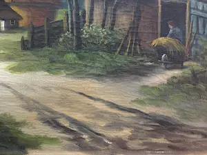 Niet of onleesbaar gesigneerd - Lebrun - 'Landschap met boerderij' kopen? Bied vanaf 1!