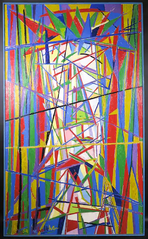 Jan van Holthe - Olieverf op board, Zonder titel - Ingelijst (Zeer groot) kopen? Bied vanaf 300!