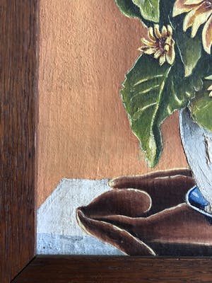 Niet of onleesbaar gesigneerd - Stilleven vaas met zonnebloemen kopen? Bied vanaf 1!