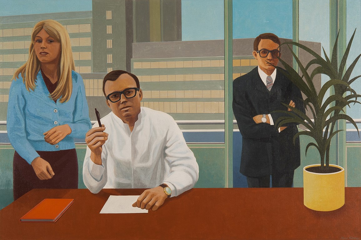 Hans Kemner - Een openhartig gesprek - Acrylverf op doek - gesigneerd r.o. - BKR Rotterdam verkocht voor € 10!