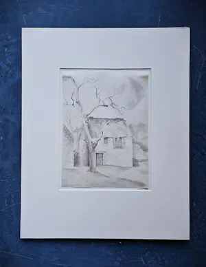 Chris de Moor - In 1927 gemaakte verstilde potloodtekening "huizen in landschap" kopen? Bied vanaf 64!