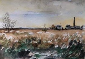 Bertus Voortman - Landschap met fabriek kopen? Bied vanaf 10!