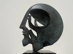 Fons Bemelmans - gesigneerde sculptuur | 'Krijgerskop' |1998 kopen? Bied vanaf 950!