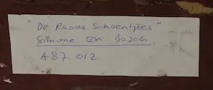 Simone ten Bosch - Houten kijkdoos met keramieken object, De rode schoentjes kopen? Bied vanaf 1!
