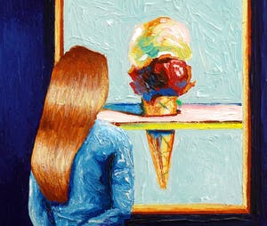 Gerard Boersma - Ice Cream (Vrouw kijkend naar een schilderij van Wayne Thiebaud) kopen? Bied vanaf 75!