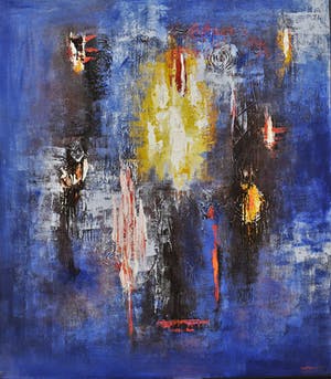 Niet of onleesbaar gesigneerd - Metro - Abstract Blue kopen? Bied vanaf 1!