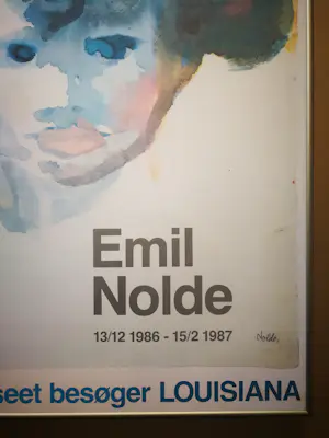 Emil Nolde - Portret. Affiche Louisiana Museum. Ophalen! kopen? Bied vanaf 69!