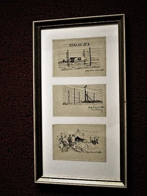 Niet of onleesbaar gesigneerd - 1940 - 3 x tekening "STALAG IX A Ziegenhain" W.O.II - gesigneerd kopen? Bied vanaf 1!