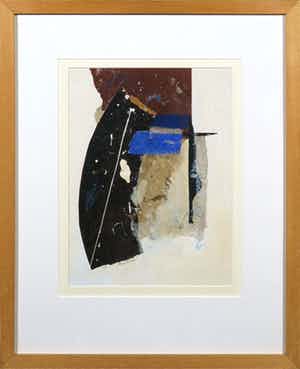 Ron van der Werf - Gemengde techniek op karton, Zonder titel - Ingelijst verkocht voor € 100!