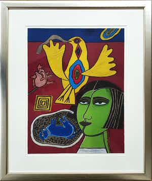 Corneille - Journée à la rose - Ingelijst verkocht voor € 265!