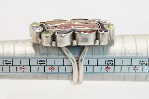 10- Robuuste sterling zilveren "brutalist" ring mt diverse multi-cut kleurstenen kopen? Bied vanaf 46!