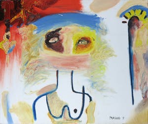 Rachid Ben Ali - Acryl op doek, Z.T. Compositie met naakt kopen? Bied vanaf 1!