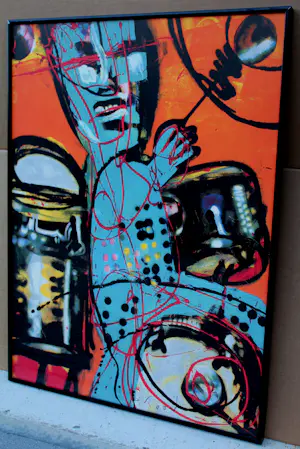 Herman Brood - Ingelijste zeefdruk: het bandje: de drummer - 1990 kopen? Bied vanaf 350!