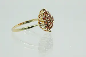 9- Klassieke 14 karaats geel-gouden rozet ring - 19 gefacetteerde bruine stenen kopen? Bied vanaf 140!