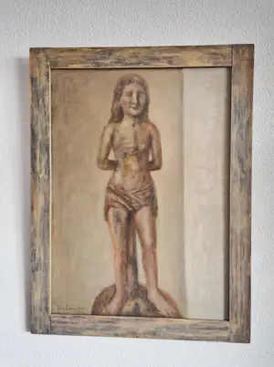 Theo Swagemakers - Groot olieverf op paneel "beeld st. Sebastian" gesigneerd - mooi gelijst kaufen? Bieten Sie von 150!