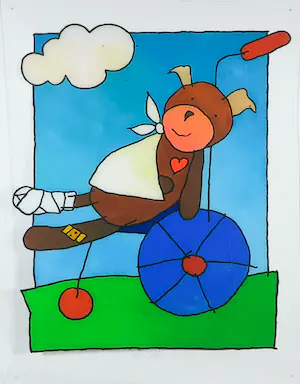 Ella Steenmeijer - Acryl op plexiglas, Kindertekening kaufen? Bieten Sie von 1!