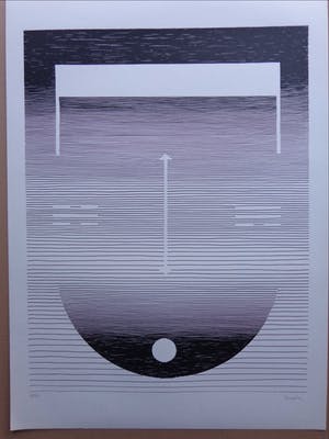 Michel Seuphor - LOT VAN 2 STUKS / GEOMETRIE / ZW-W LITHO / 75x55cm / SIG kopen? Bied vanaf 45!