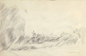 Pieter Haan - Lot van vier potlood tekeningen, Landschappen kopen? Bied vanaf 1!