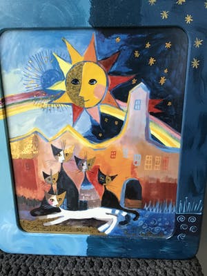 Rosina Wachtmeister - Grote siertegel “ Gatti Vagabondi “ Limited Edition kopen? Bied vanaf 175!