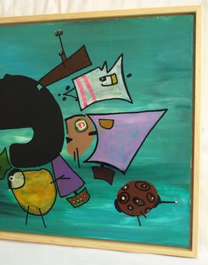 Jasper Banen - Acryl op doek, ingelijst , “Geel ontmoet de Anderen” – 2016 kopen? Bied vanaf 85!