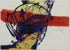 Arty Grimm - Gemengde techniek op papier, Abstracte compositie - Ingelijst kopen? Bied vanaf 100!