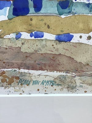 Jaap Ploos van Amstel - Vliegers op het strand, Aquarel, gesigneerd en ingelijst kopen? Bied vanaf 45!
