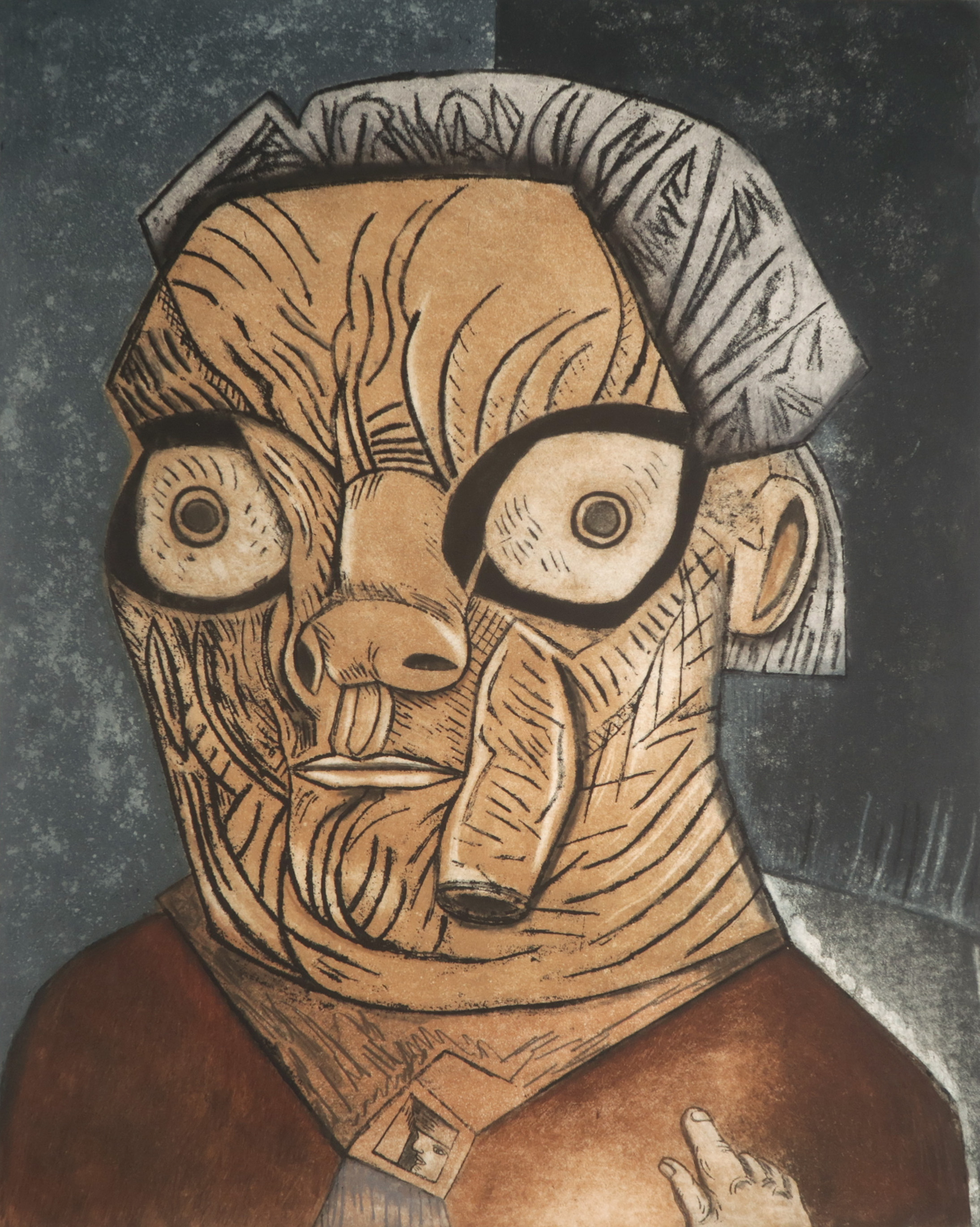 Jose Luis Cuevas - Ets en aquatint, Z.T. Memoire de la liberte verkocht voor € 80!