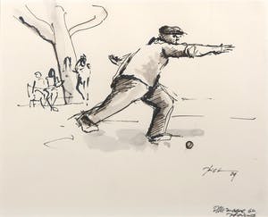 Piet Snoeren - Pen- en aquareltekening op papier, Provance - Ingelijst kopen? Bied vanaf 1!