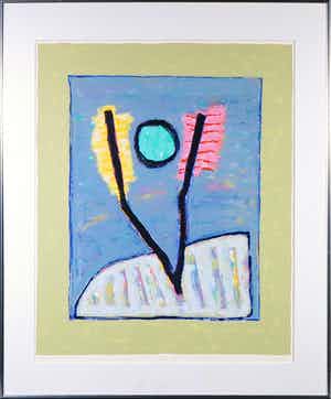 Harrie Gerritz - Zeefdruk, Winterzon - ingelijst verkocht voor € 50!