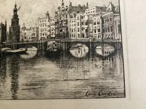 Louis Landre - 3 etsen van Amsterdam kopen? Bied vanaf 75!