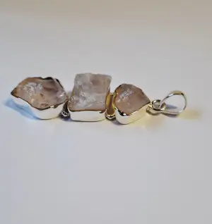 Nieuwe zilveren Ruwe rozenkwartshanger Sterlingzilveren 925 hanger kopen? Bied vanaf 75!