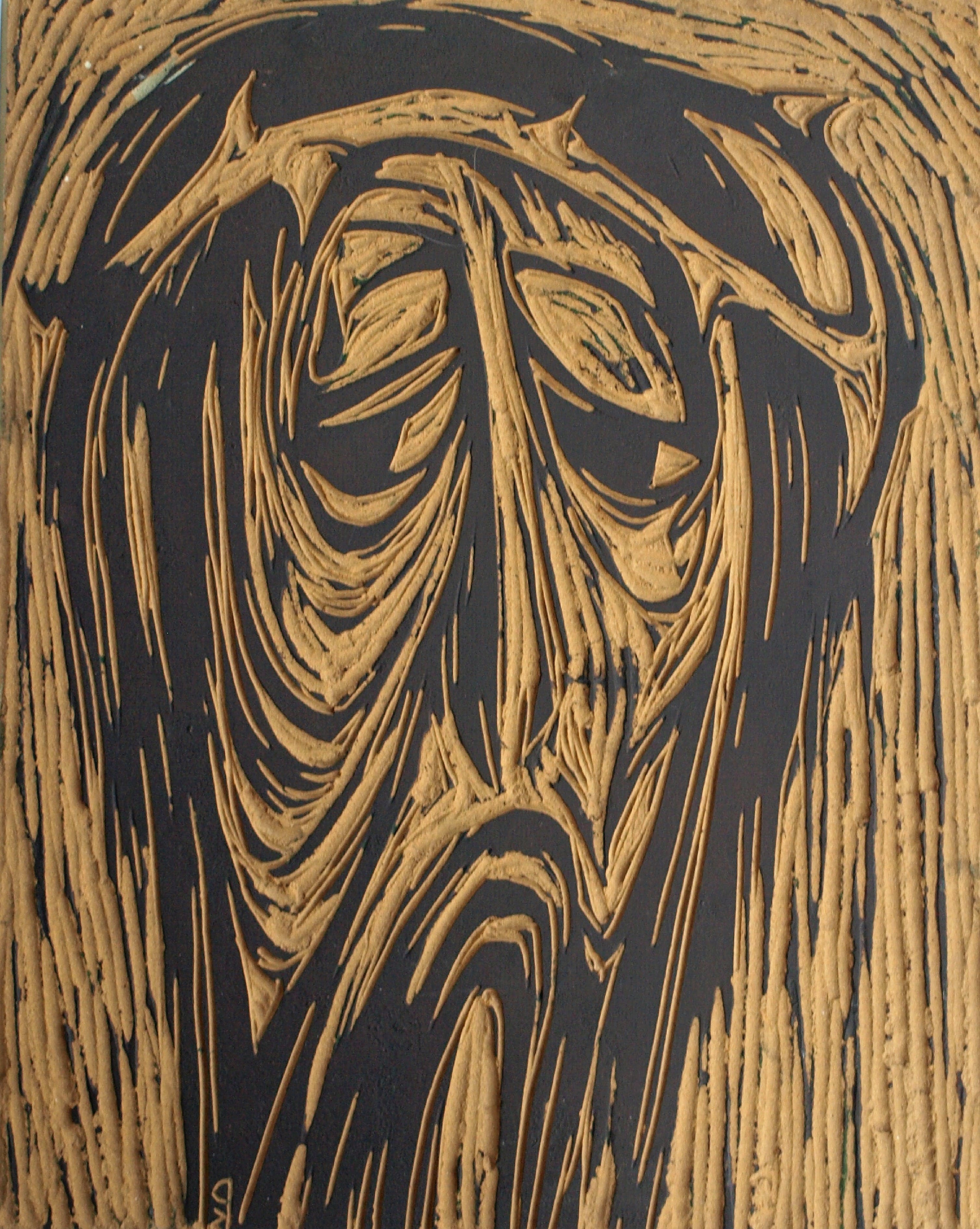 Klaas Pijlman - Originele linoplaat + afdruk , Jezus, man van smarten - ingelijst – 1965 kopen? Bied vanaf 75!