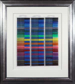 Rob Scholte - Assemblage met viltstiften, Made in China 8.3 C - Ingelijst verkocht voor € 800!