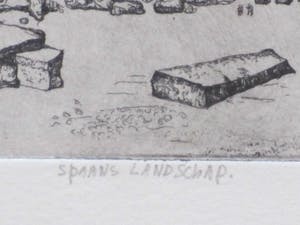 Ab Steenvoorden - Spaans landschap - Ets kopen? Bied vanaf 1!