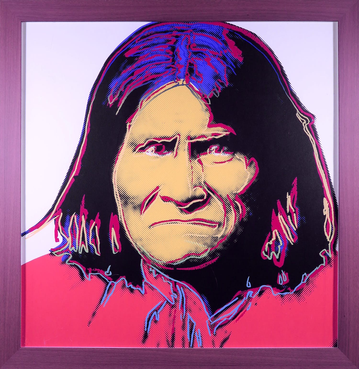 Andy Warhol - Geronimo uit de serie Cowboys & Indians - Ingelijst verkocht voor € 1!