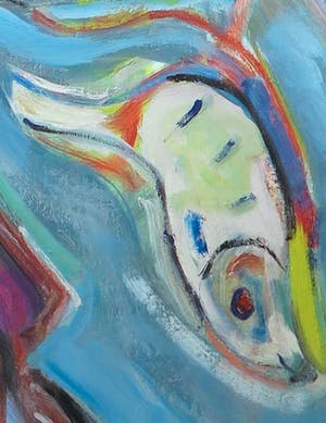 Christine Spierings - Olieverf op doek, Under water kopen? Bied vanaf 50!