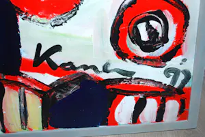 Jacob Kanbier - groot ingelijst schilderij, acryl op linnen / spieraam kopen? Bied vanaf 180!