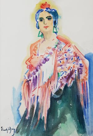 Freek van den Berg - Portret van een Spaanse dame kopen? Bied vanaf 90!