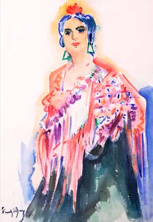 Freek van den Berg - Portret van een Spaanse dame sold for € 90!