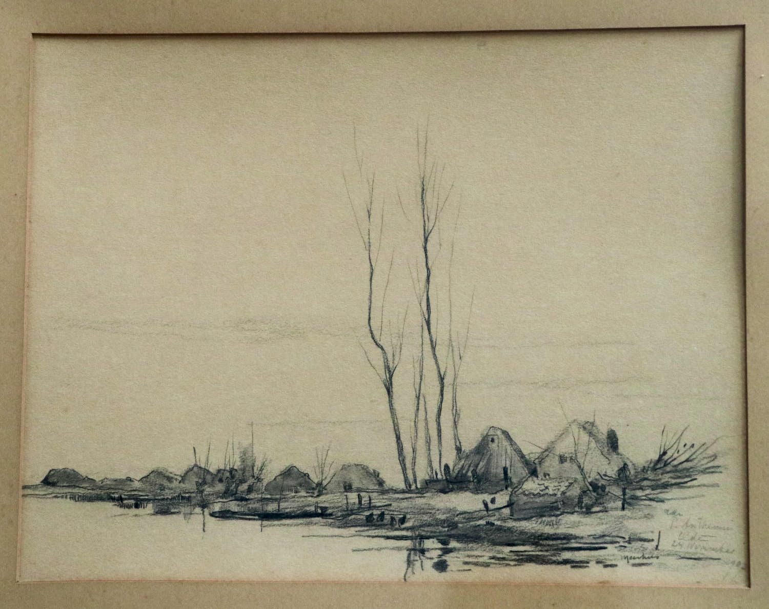 Antoon Markus - Boerderijen langs de waterkant 1907 verkocht voor € 45!