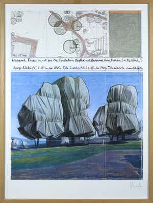 Christo - Gesigneerd exemplaar Wrapped Trees - Ingelijst verkocht voor € 1!