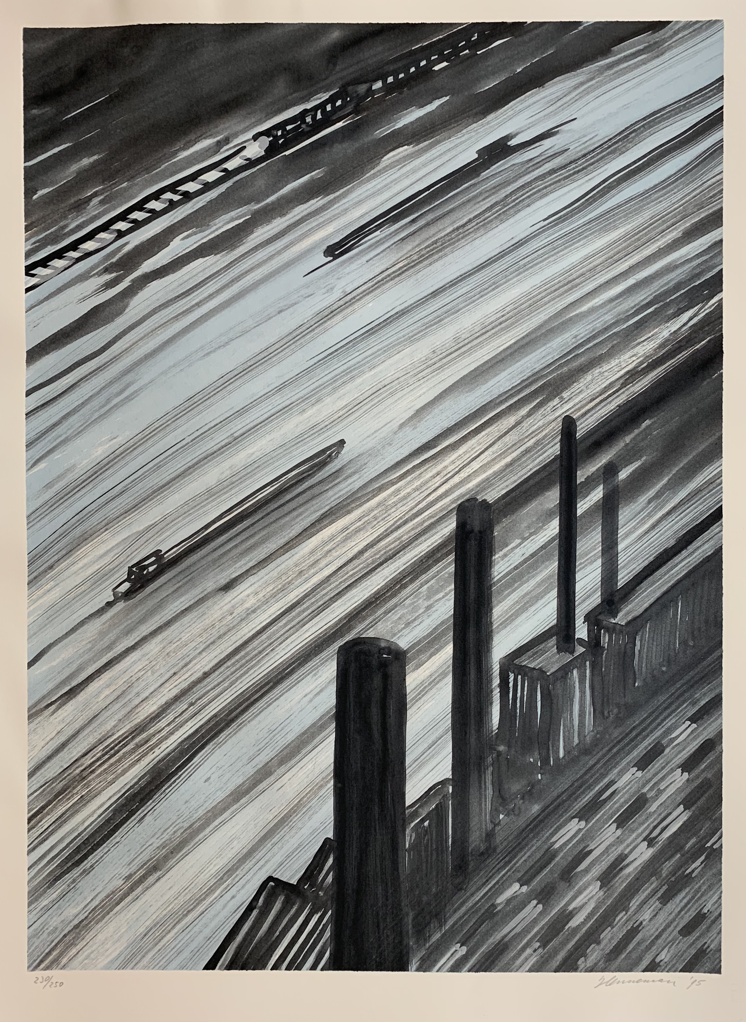 Jeroen Henneman - zeefdruk - 'De Rijn' - 1995 kopen? Bied vanaf 129!