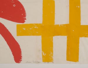 Johan Lubbers - Houtsnede, Haas vrouw en man met vogel (Zeer groot) kopen? Bied vanaf 35!