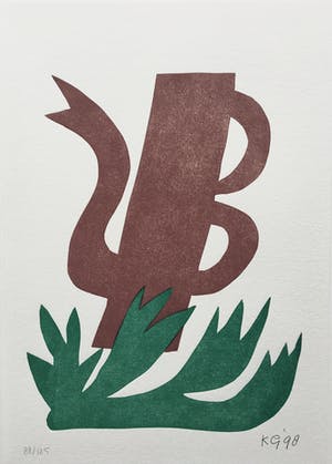 Klaas Gubbels - linosnede uit 1998 - oplage 125. kopen? Bied vanaf 195!