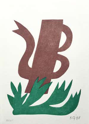 Klaas Gubbels - linosnede uit 1998 - oplage 125. verkocht voor € 195!